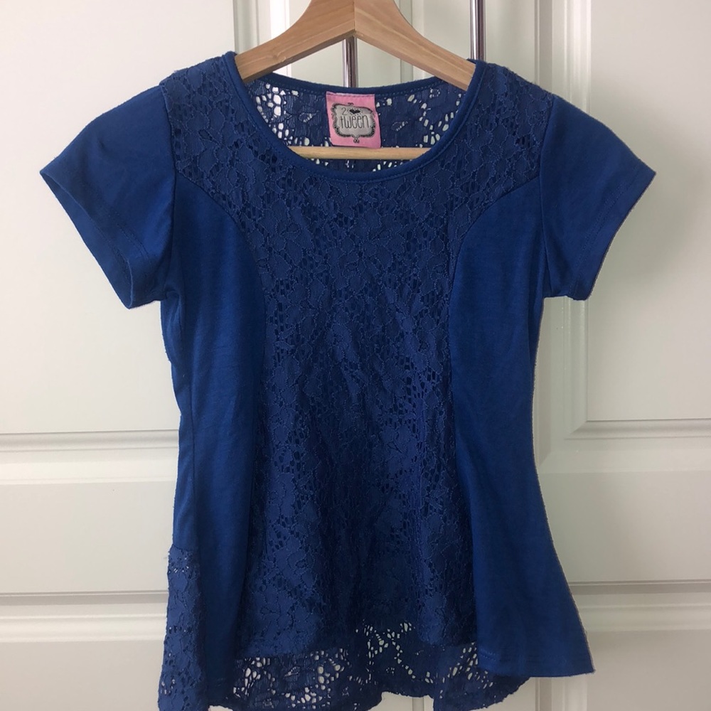 Blue lace top